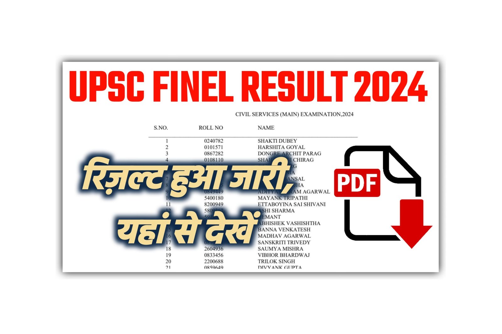 UPSC Finel Result 2024